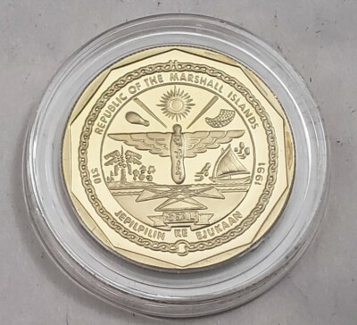 $10 Coin Legendary Aircraft Of WWII Grumman F6F Hellcat Marshall
