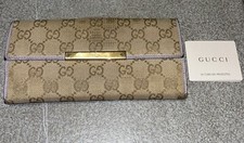 Gucci Trifold Beige/Lavendar Long Wallet