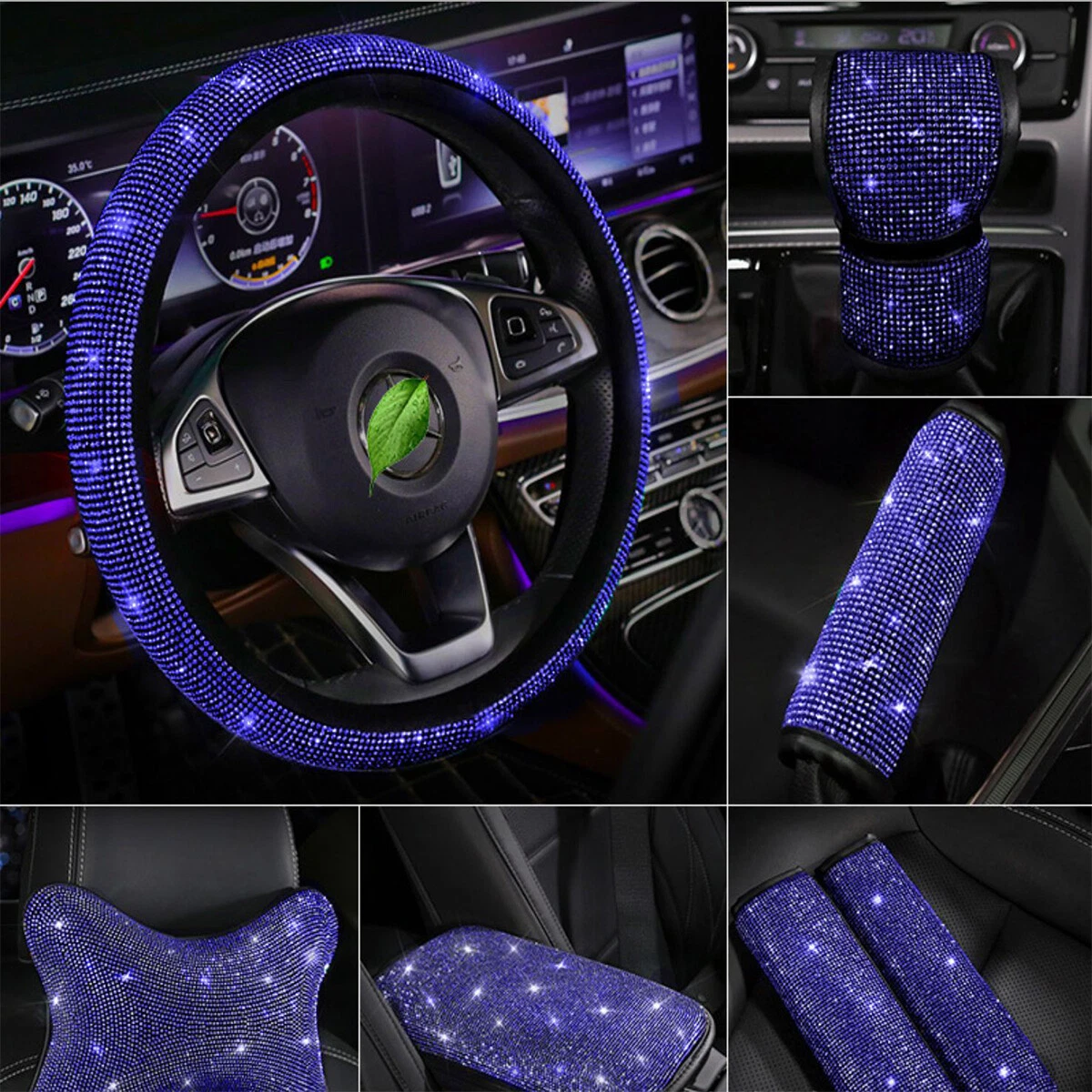 Blue Color Car Interior Decoration Kit Bling Car Accessories - Temu