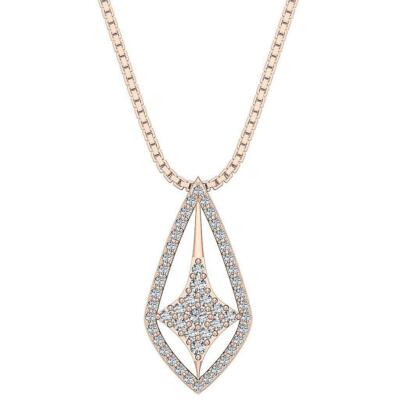I1 G 0.40 Ct Natural Diamond Fashion Pendant Necklace 14K White