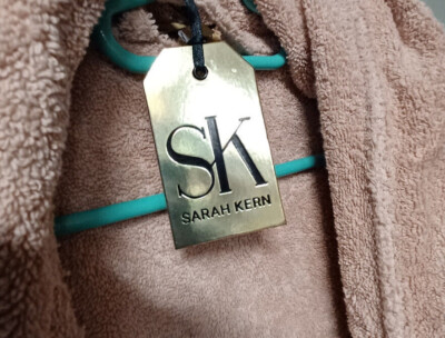 Sarah Kern Frottee Bademantel mit Jacquardmuster, rosé-taupe
