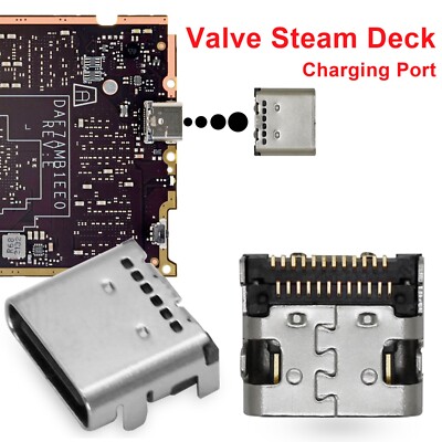 Porta Di Ricarica USB-C Per Valve Steam Deck – Connettore Tipo C, Argento, Pezzo Di Ricambio
