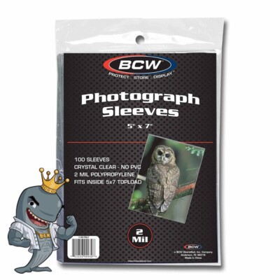 BCW 5x7 Photo Poly Soft Sleeves 100ct Pack FREE SHIP