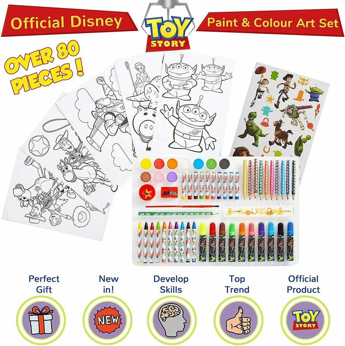 DISNEY PIXAR TOY STORY-SET PER DIPINGERE COLORARE 80PZ 27x48CM