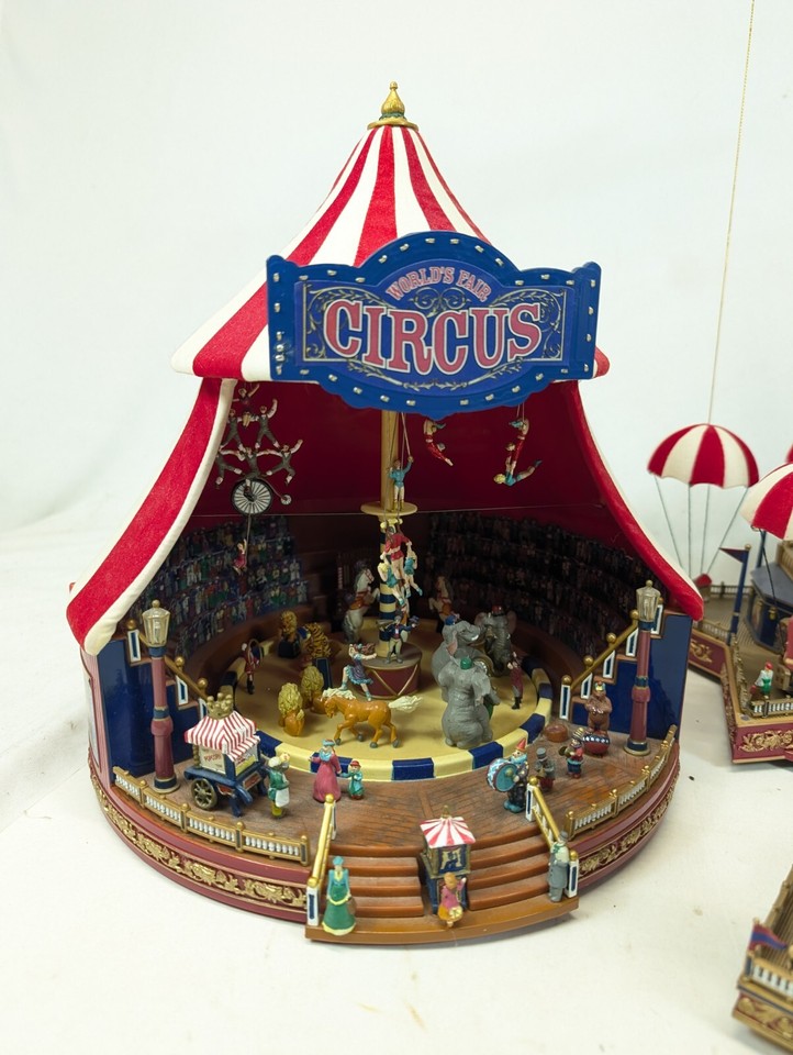 Mr Christmas Lot Gold Label Roller Coaster Circus Parachute Ride Ferris