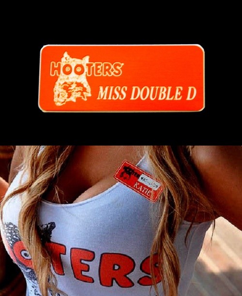 Hooters Uniform Miss Double D Name Tag  Rolo Play Lingerie Bartender