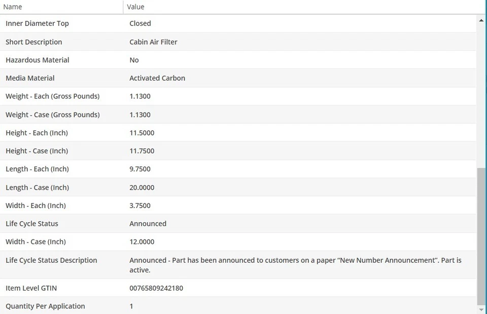 Filtro de aire de cabina WIX para MERCEDES-BENZ S500 2007-2008 V8-5,5 L Foto 4 de 4