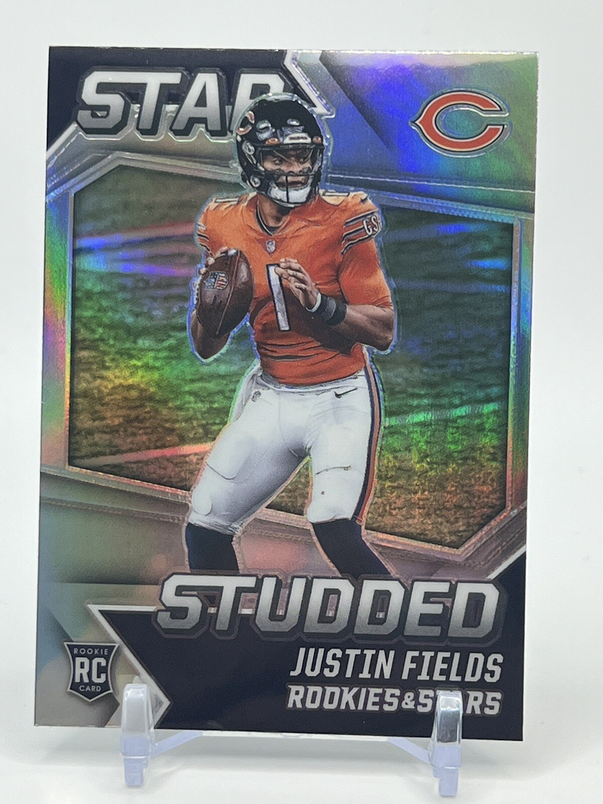 Justin Fields 2021 Panini Rookies & Stars Star-Studded Silver Prizm RC Bears