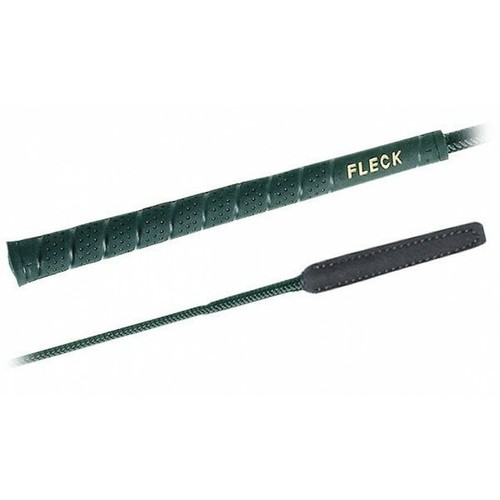 Fleck Grip Long Dressage Schooling Whip With Leather Flap Black 110