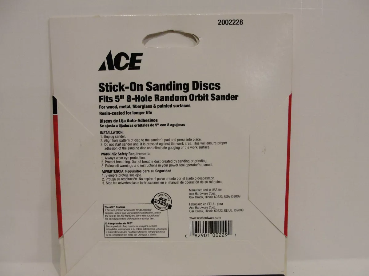 ACE Stick-On Sanding Discs 80 Grit Medium, 5 Discs, # 2002228 *New*