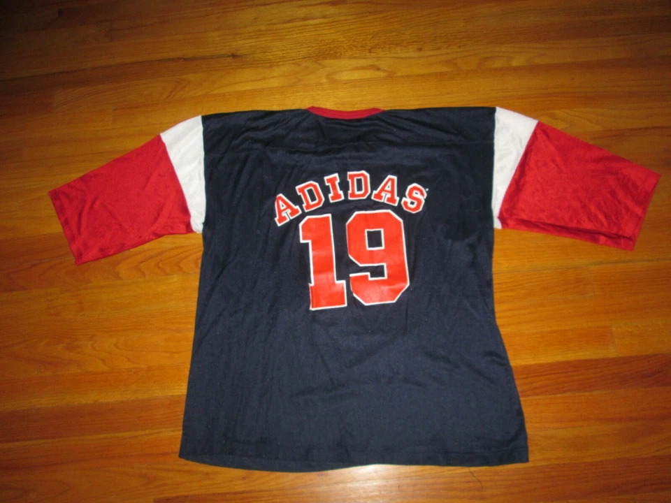 ADIDAS Authentic Vtg 80s Hockey Football Lacrosse Jersey durene t shirt L/XL USA - Image 2 of 4