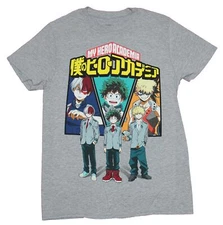 My Hero Academia Adult New T-Shirt - Bakugo Deku & Todoroki Suited Trio Under