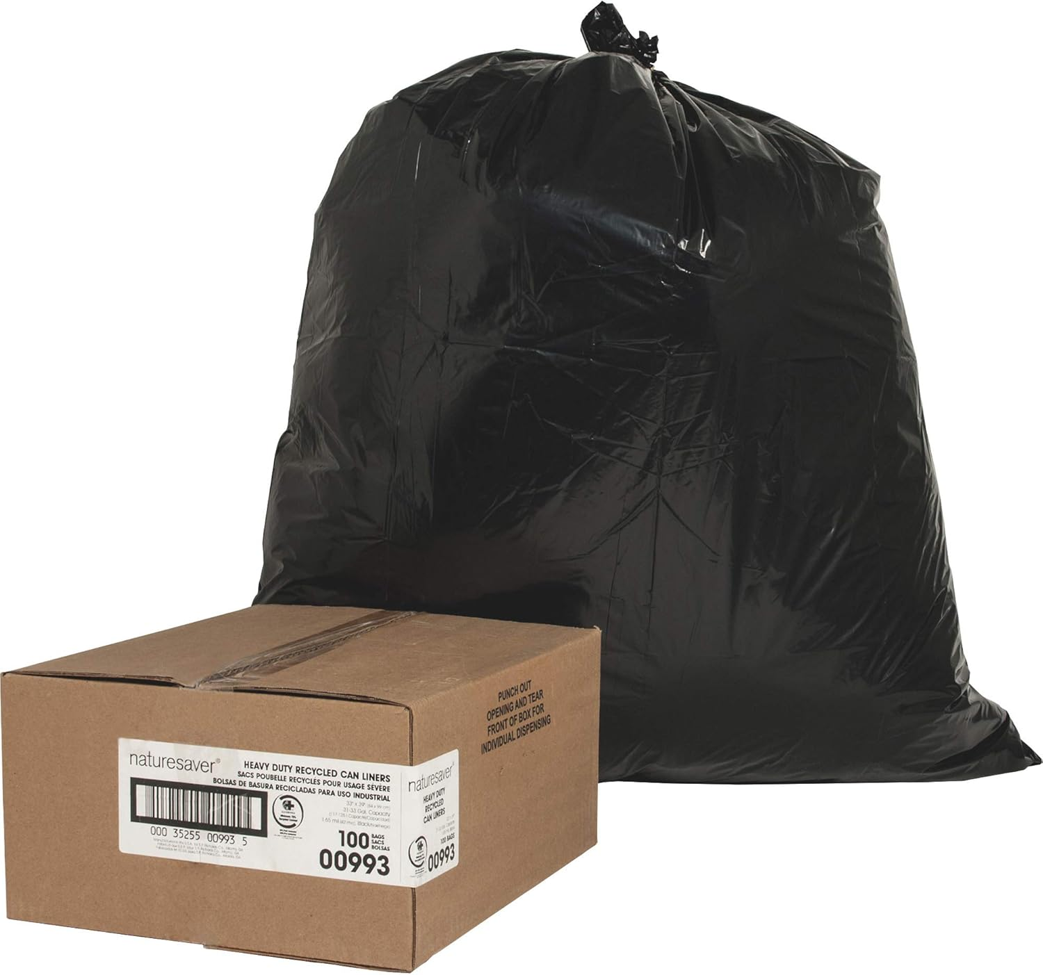 NAT00993 -  Black Low-Density Recycled Can Liners