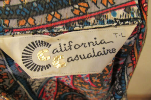 Camicia vintage California Casualeire uomo discoteca hippy geometrica taglia T L - Foto 5 di 6