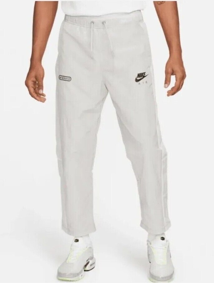 Nike Men' Air Light Grey/White/Black Woven Lined Repel Pants