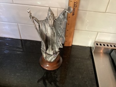 Vintage James Lane Casey Pewter ''Wind Wizard'' Crystals On Wooden Base #0334/2500