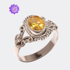 Citrine Gemstone 925 Sterling Silver Ring Handmade Jewelry Ring For Gift