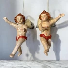 Pair of Antique Terracotta Angels 11 cm
