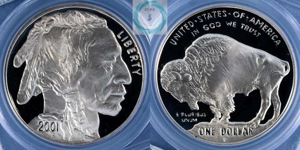 2001-P American Buffalo Commemorative Silver Dollar PCGS PR69DCAM - Image 4 of 4