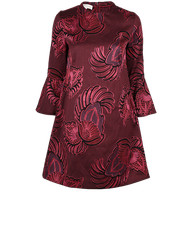 Stella McCartney Floral Jacquard Dress Womens 10 Purple Wool