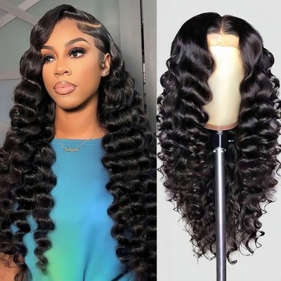 PYY Deep Wave 13x4 HD Lace Front Human Hair Wig 200% Density Glueless 26 Inch