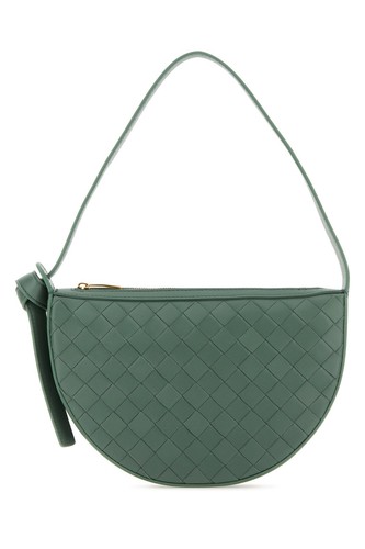 Bottega Veneta Sunrise Green Intrecciato Leather Shoulder Bag New & Authentic
