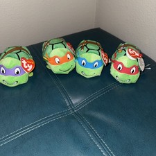 TY Beanie Babies Teeny Tys Teenage Mutant Ninja Turtles Plush Toy TMNT  Set of 4