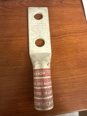 Burndy YA312N 350 kcmil 2 Hole Long Barrel Copper Compression Terminal