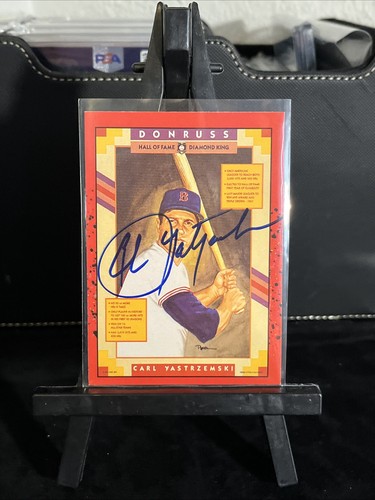 Carl Yastrzemski Autograph / Signed 1989 Donruss # 588 card Boston Red Sox - Picture 1 of 8