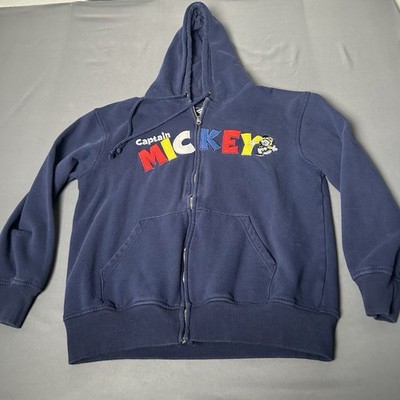 Disney Cruise Line Sweatshirt Sz M Blue Full Zip Hoodie Captain