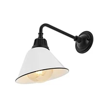  JYL7612A Croydon 9.63" 1-Light Farmhouse Industrial Indoor/Outdoor White/Black