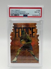 1997 FINEST EMBOSSED REFRACTOR #168 ANTONIO MCDYESS 14/74 PSA 8
