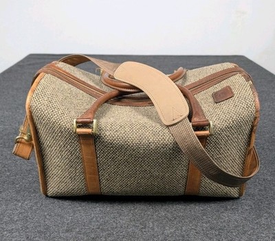 Vtg Hartmann Tweed Carry On Toiletries Bag 14x9x9 Leather Trim