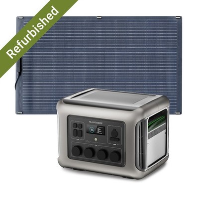 Tragbare Powerstation 2500W mit 200W Solarpanel für Garten Festival Wohnmobil