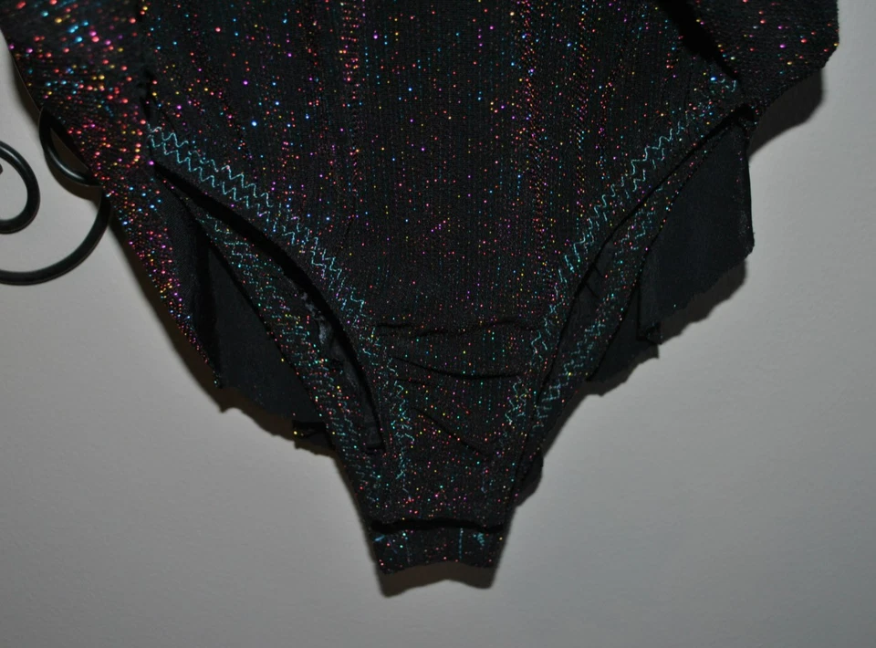 Black/Multi Colored Velvet Skating Dress Sleeveless Sz S/M EUC - Image 4 of 4