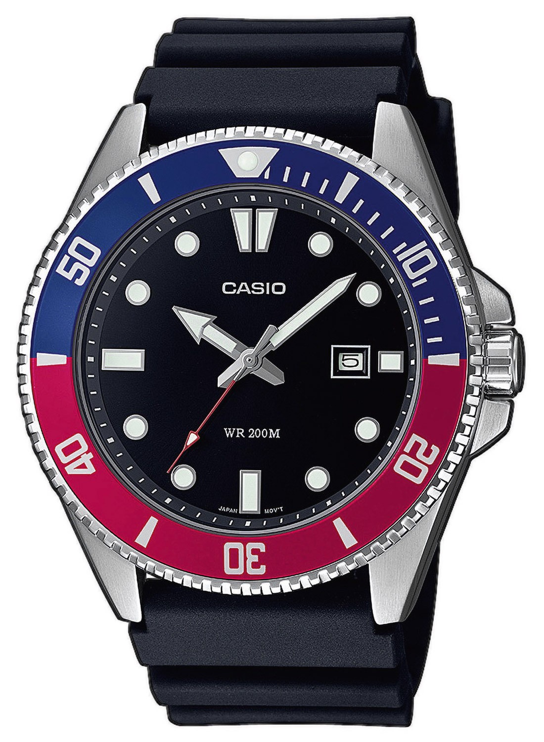 Casio Mens Stainless Steel Two Colour Black Rubber Strap Diver Watch - Image 3