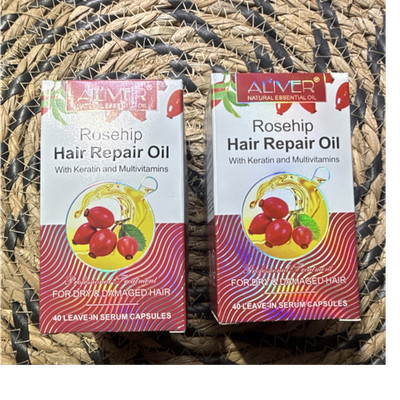ALIVER Rosehip Keratin Multivitamin Hair Repair Oil 40 LeaveIn Capsules  2 boxes