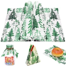 150Pcs Christmas Tree Deli Paper, 9.8 x 8.3 Forest Grease Proof Food Deli She...