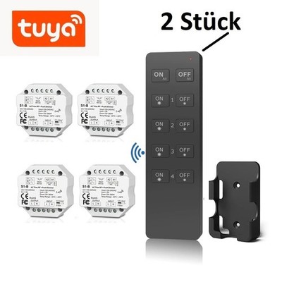 4 Stück AC Triac RF + Push Dimmer Tuya Smart + 2 Stück  Fernbedienung