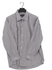 Bellissimo Men's Shirt Chest: 32 in Brown Striped Cotton with Polyester Basic