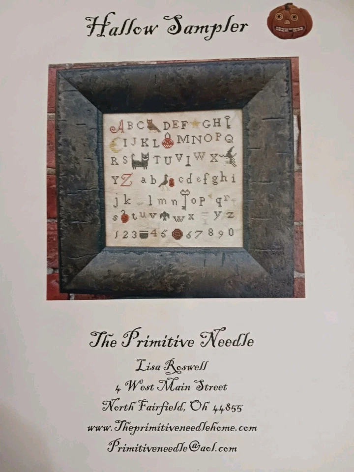 The Primitive Needle HALLOW SAMPLER Counted Cross Stitch Pattern Only OOP Autumn - Image 2 of 4