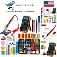 80W LCD Digital Soldering Iron Kit w Adjustable Temperature Portable WeldingTool