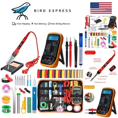 80W LCD Digital Soldering Iron Kit w Adjustable Temperature Portable WeldingTool