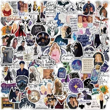 114 PCS SJM Book Stickers, Fantasy Bookish Acotar Stickers for Multicolored 