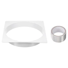12" Duct Connector Flange, Plastic Straight Pipe Flange with Tape, White