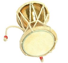 Lord Shiva Brass Damru Damroo Handcrafted for Puja | Shiva Temple Instrument 8cm