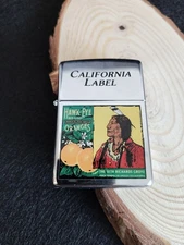 Lighter ZIPPO.Zippo California Label.Hawk EYE orange brand Co.Bradford,PA.1991.