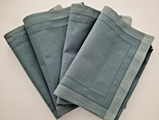 Pier 1 Placemats Fabric Two-Tone Blue Rectangular Cotton Set of 4 New Tags