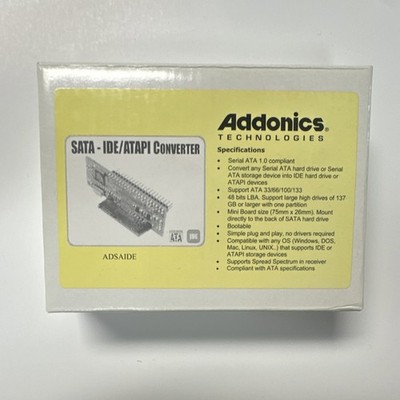 Addonics ADSAIDE SATA Male to IDE/EIDE/PATA Female Converter Adapter, White