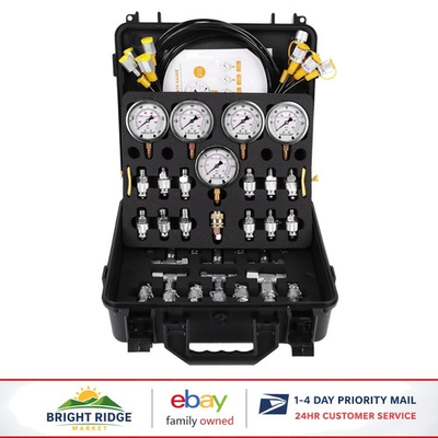 #ad 5 Gauge Hydraulic Pressure Tester with Couplings for Construction Equipment $319.91